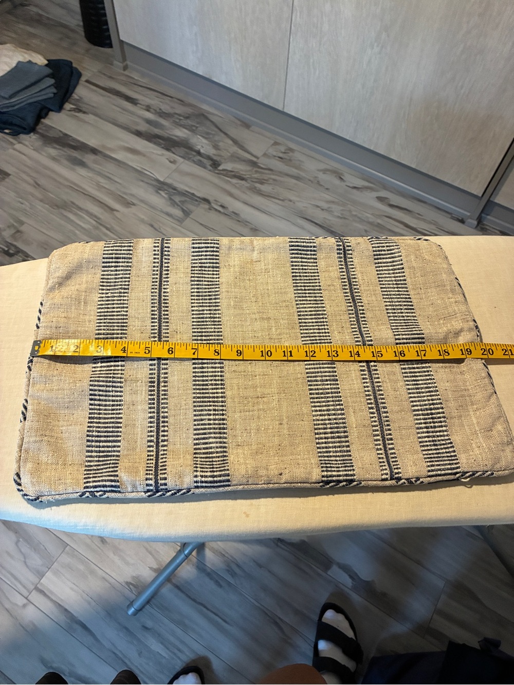 Handwoven Striped Cushion Cover in Natural and Black